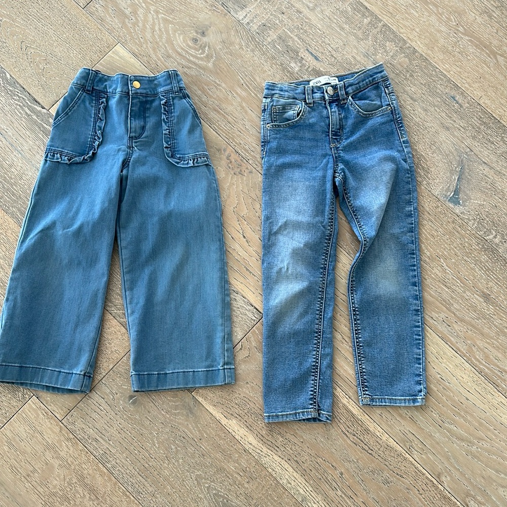Two pairs of jeans, girl, size 5-6, Zara + Jeanie & Jack